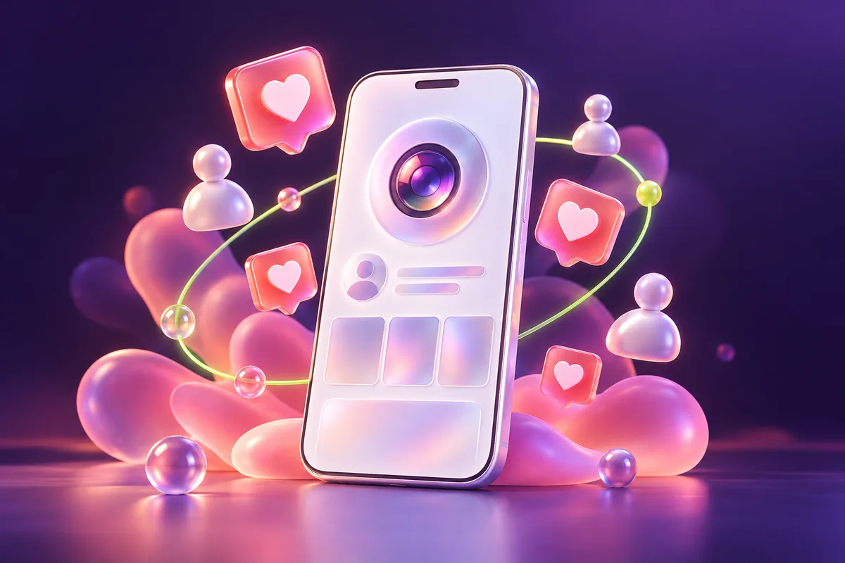Ilustración de una comunidad digital para Facebook